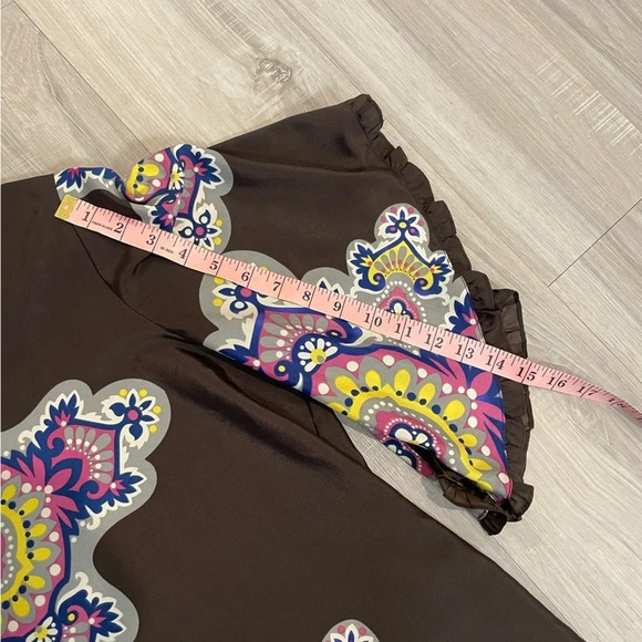 Anthropologie Uncle Frank disco 70s mandala print bell sleeve shift dress medium - Picture 10 of 12